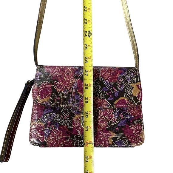 Patricia Nash Floral Leather Crossbody Shoulder Bag Purse Removable Strap Clutch - Picture 9 of 11